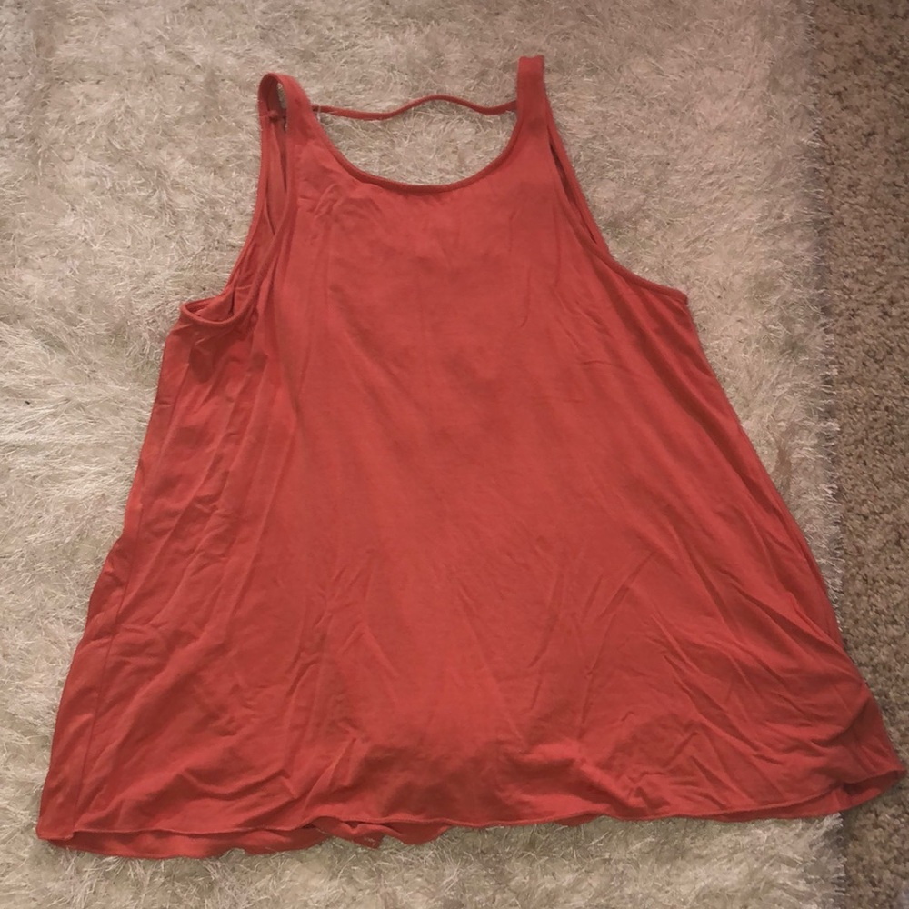 Coral open back tank top